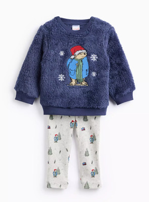 Baby Unisex Paddington Bär marineblau flauschiges Oberteil & Leggings 3/6 Monate