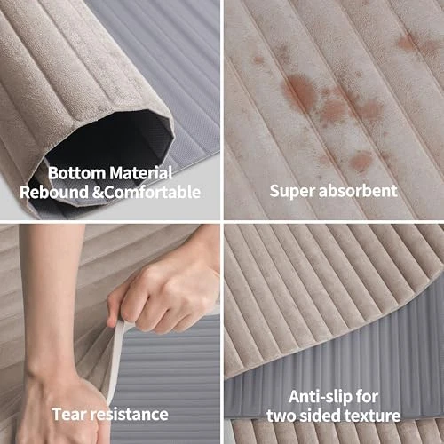 Extra Long Wide 74x26 Suede Yoga Mat 1/3 Thick POE Cream