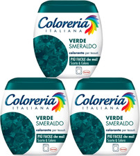 Coloreria Italiana Colorante per Tessuti per Lavatrice Colore Verde Smeraldo Rav