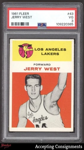 1961-62 Fleer #43 Jerry West RC Rookie PSA 3 VG LAKERS HOF