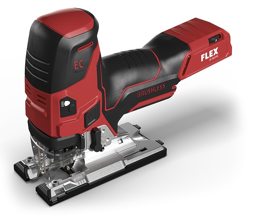 Scie sauteuse 18V FLEX découpe sans éclat pour ajustement précis de meubles
