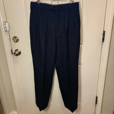Conte Di Milano Sophisticated Black Pinstripe Trousers Slacks Dress Pants Sz 29