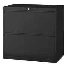 Hirsh 14971 30" W 2 Drawer Lateral File Cabinet, Black, Letter, Legal, A4