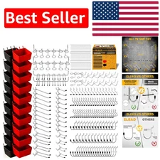 Space-Saving Pegboard Hooks Kit with 297 Pieces for Garage and Kitchen Storage