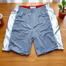 Vintage Y2K Nike Reversible Basketball Athletic Shorts Gray Red XL/2XL