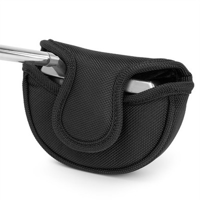 New Magnetic Closure Black Small Golf Half Mallet Putter Cover Nylon Headcover
