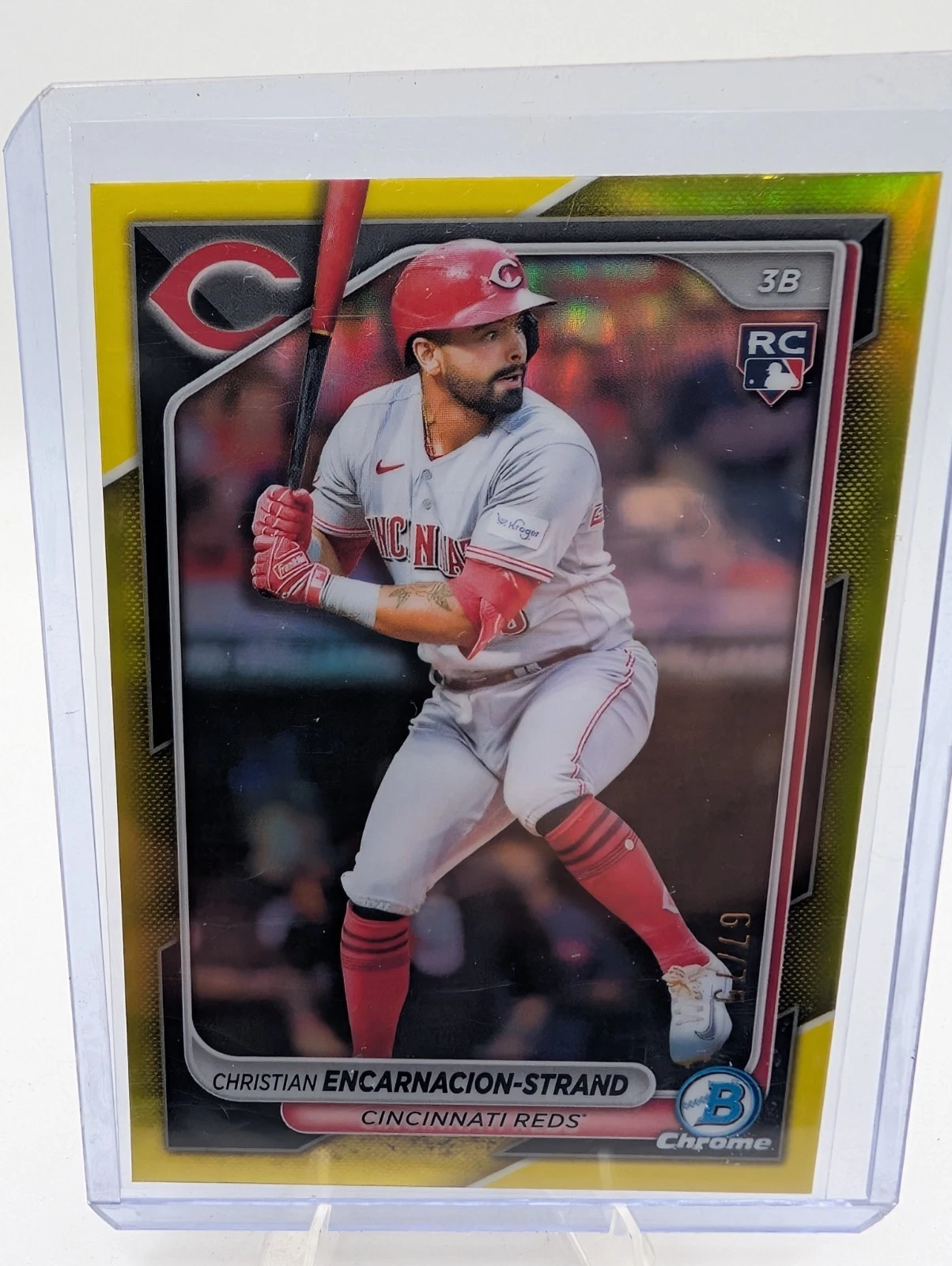 2024 Bowman Chrome - Christian Encarnacion-Strand #91 Yellow Refractor /75 (RC)