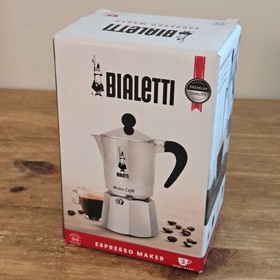 Bialetti Moka Cafe Italian Stovetop Espresso Maker Silver, 3 Cups