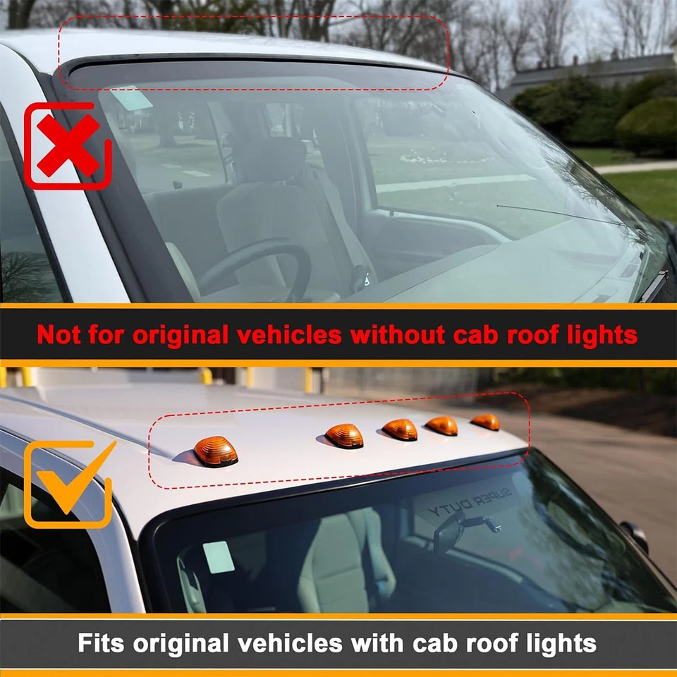 Luces de circulación LED blancas para techo de cabina para Ford F250-F650 Super Duty E150-E450 Foto 2 de 4