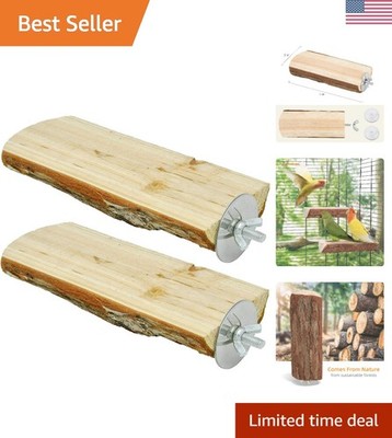 Parrot Cage Perch, Wooden Platform for Birds 2 Packs