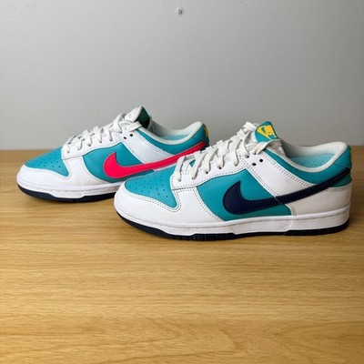 Nike Dunk Low Mens Leather Sneakers Size 8 Malachite Dragon Red Hypebeast Retro
