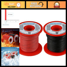 16 AWG Silicone Wire 50ft Red Black Stranded Tinned Copper Electrical Cable