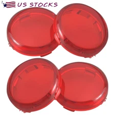 4x Red Turn Signal Light Lens Cover Guard Fit For Harley Dyna Softail Road King