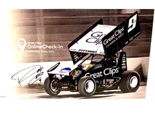 2016 DARYN PITTMAN PA WOO #9 KKR GREAT CLIPS AUTOGRAPHED SPRINT CAR POSTCARD