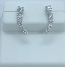 925 Sterling Silver Graduated CZ Drop Dangle Earrings