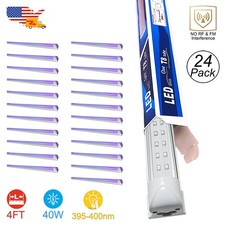 24 Pack 4FT UV Light Fixture 40W LED Black Light Bar for DJ Party Room Lighting