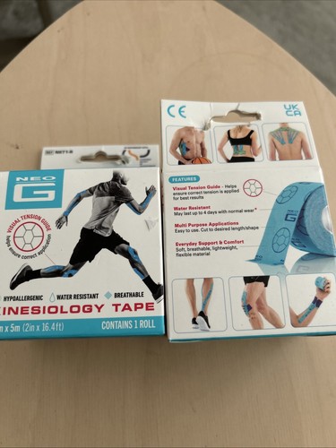 2 x NEO G Neotape Therapy Aid Tape Blue 5cmX5m running sport recover Kinesiology