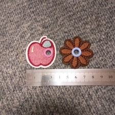 Skate Lace Charm Roller Skate Shoe Lace Charm Colored Apple & Brown Daisy