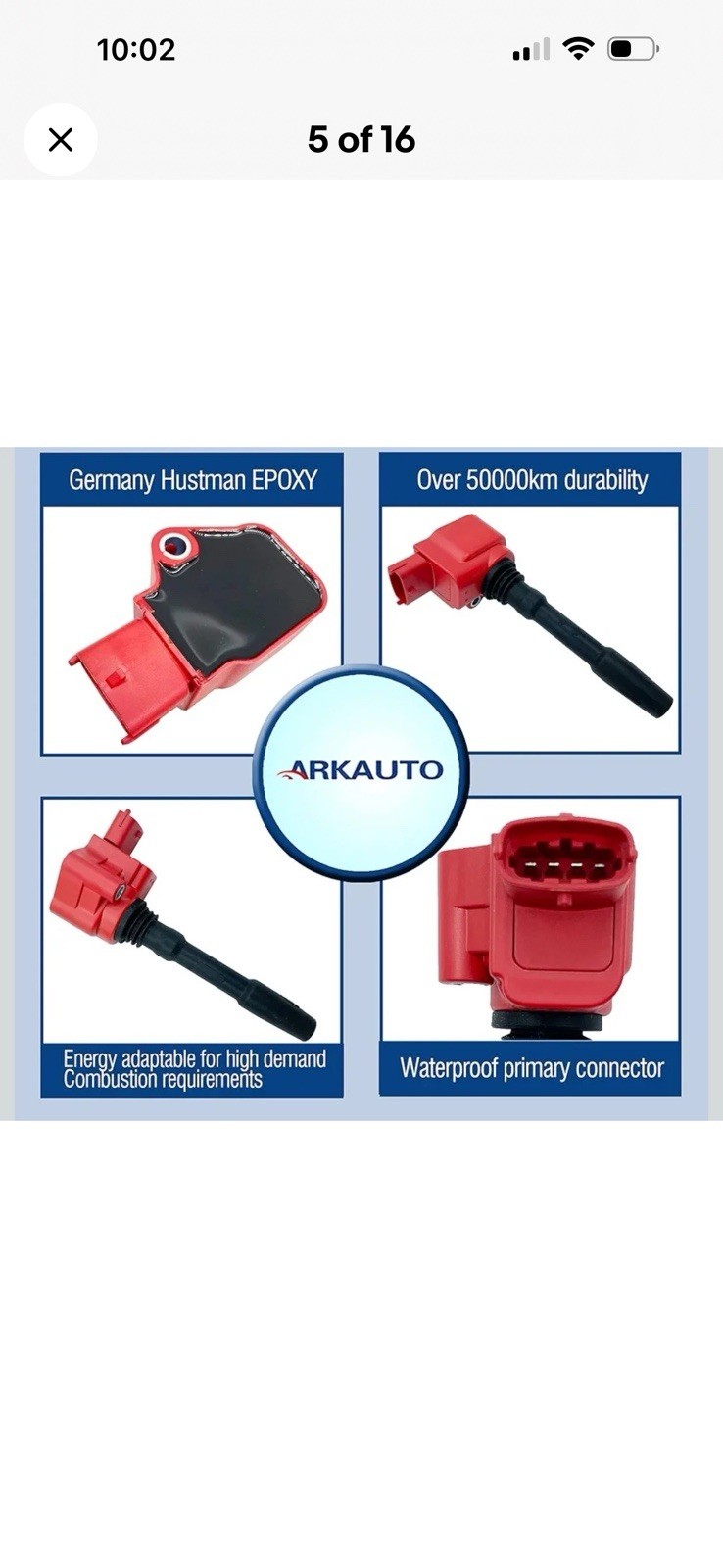 Maserati Ghibli S Q4 Ignition coils 6 pcs Red P/N 000288233