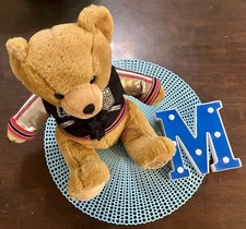 FAO 14" Teddy Bear Brown/Tan Plushie With Letterman Jacket; Used