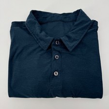 Vuori Mens Strato Tech Medium Polo Shirt Blue Heather Short Sleeve V188