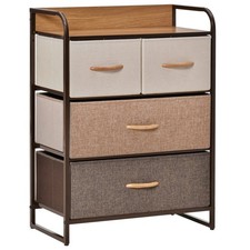 4-Drawer Dresser Storage Tower Sturdy Steel Frame Wood Top for Bedroom Hallway
