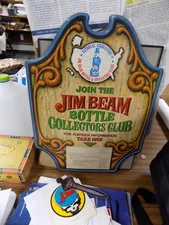 HTF Display Board Cardboard Jim Beam Bottle club membership sign