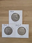 Lot of 3 - 90% Silver Half Dollars – 1963-D Franklin + 2x 1964 Kennedy US Silver