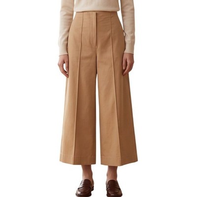 BIMBA Y LOLA Tan Wide Leg Culotte Trousers Pant EUR 40 US 8 Luxe Minimalist $285
