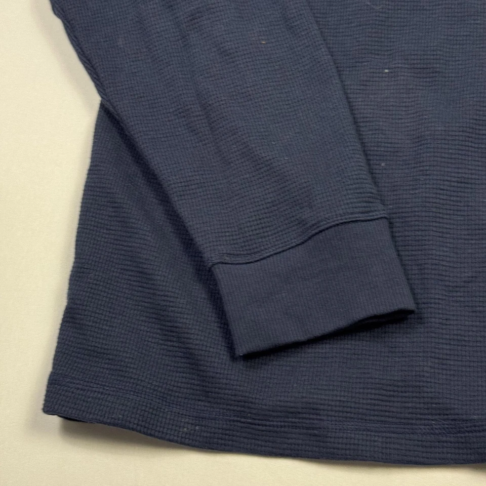 Camisa Eddie Bauer Henley Para Hombres XL Azul Tejido Gofre Térmica Manga Larga Pullover Foto 4 de 4