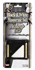 BLACK & WHITE MAKEUP KIT PALETTE w/2 STICKS HALLOWEEN COSTUME ACCESSORY