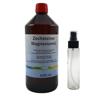 Zechsteiner Magnesiumöl Starter-Kit 1000 ml & Sprühflasche, Original Zechstein