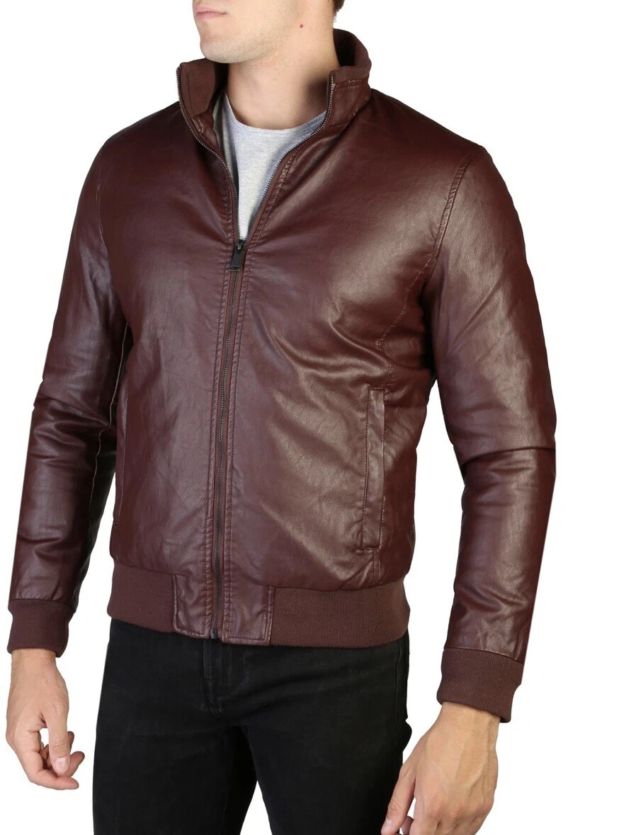 Alessandro dell'Acqua アウター ALESSANDRO DELL'ACQUA Bomber Jacket Faux Leather Insulated
