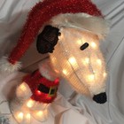 18" Peanuts Snoopy Lighted Pre-lit Tinsel Christmas Outdoor Yard Decor Santa Hat