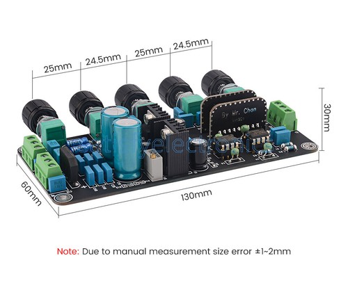 NEW Preamp Tone Board UPC4570C OP AMP Stereo Preamplifier Volume Tone Control - Picture 5 of 6