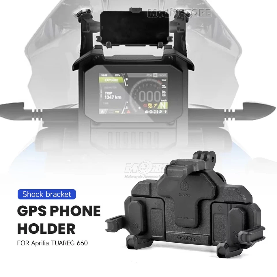 New Phone Holder Stand Navigation Bracket For Aprilia TUAREG 660 2022 2023 2024 - Image 2 of 4