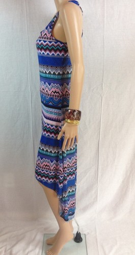 Ladies Asymmetrical Hem Sleeveless Summer Sun Dress Beach Boho Cover Up Women - Imagen 7 de 20