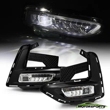 For 2020-2022 Nissan Sentra Clear Lens LED Fog Lights w/DRL & Turning Light