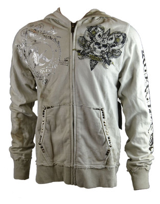 KONQUEST Herren BATTLE SKULL Hoody Beige (KQHD010)