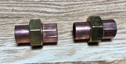 1/2" Copper Union* Solder /Sweat** Lot of 2** 5/8” ID*Fast Shipping*