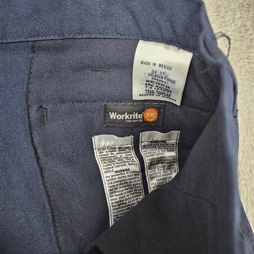 Workrite Pants Mens 34x32 Navy Chinos Fire Resistant Uniform Slacks Nomex - Picture 4 of 11