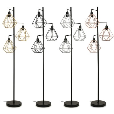 Schwarz Metall Stehlampe 3 Wege Leuchte Industrie Pendelleuchtenschirme Schirme LED Birne