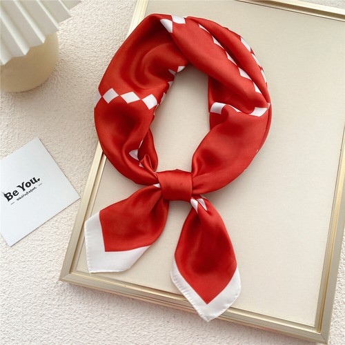 Square Satin Scarf Silk Feel Neckerchief Head Neck Wrist Wraps Print Scarves70cm - Picture 11 of 54