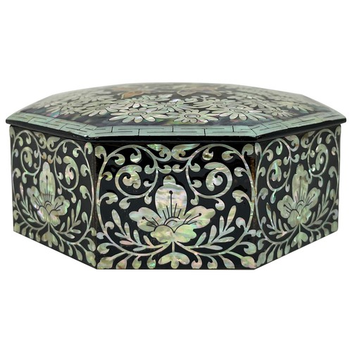 Handmade Mother of Pearl Jewelry Box Octagonal Shape Mini Trinket Box - Picture 11 of 19