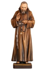 Statua di San Padre Pio in Legno della Val Gardena Varie Dimensioni