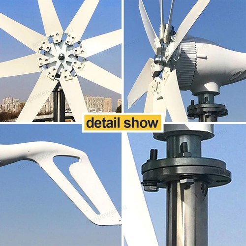 8/10 Blades 12V-48V Wind Turbine Generator w/ Charge Controller Windmill Power - Bild 7 von 19