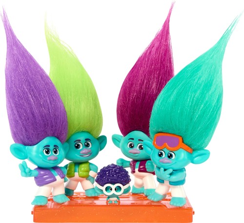 DreamWorks Trolls BroZone On Tour Doll Set of 5 Small Characters with Stand - Picture 3 of 6