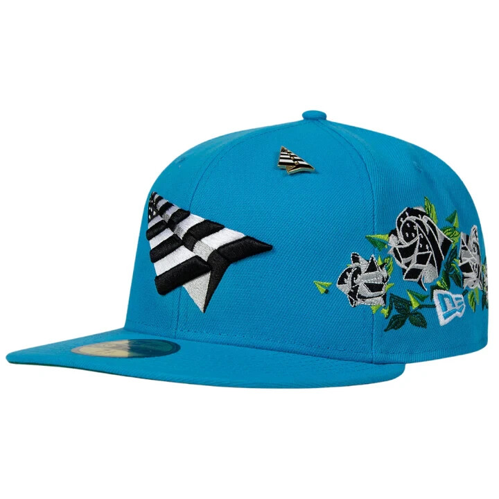 New Era X Paper Plane Blue Fanatic Roses Embroidered 59Fifty