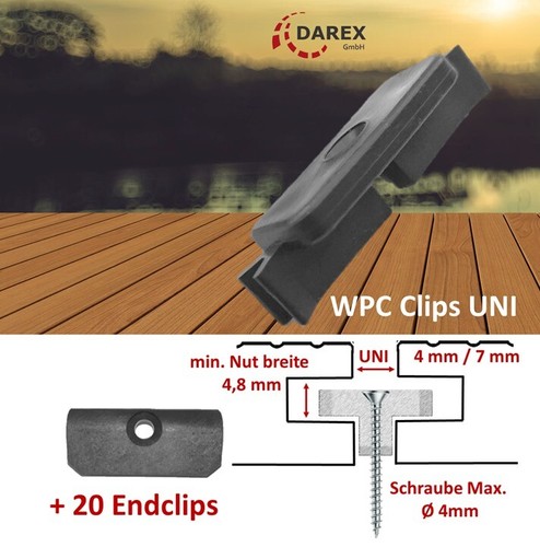 WPC Clips 5/7/7,5mm Fugenbreite Abstandhalter Terrassendielen +20Endclips GRATIS - Bild 5 von 20