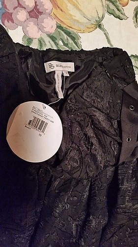 Neu mit Etikett BCBGeneration schwarz Mini Punk trägerloses Kleid Größe 10 - Bild 3 von 4